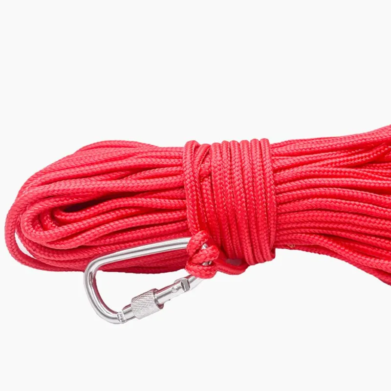 Cuerda antipérdida de nailon de 10 metros, cuerda trenzada pesada con bloqueo de seguridad, diámetro de 4mm, accesorios de pesca seguros y duraderos, imán de pesca - imagen 4
