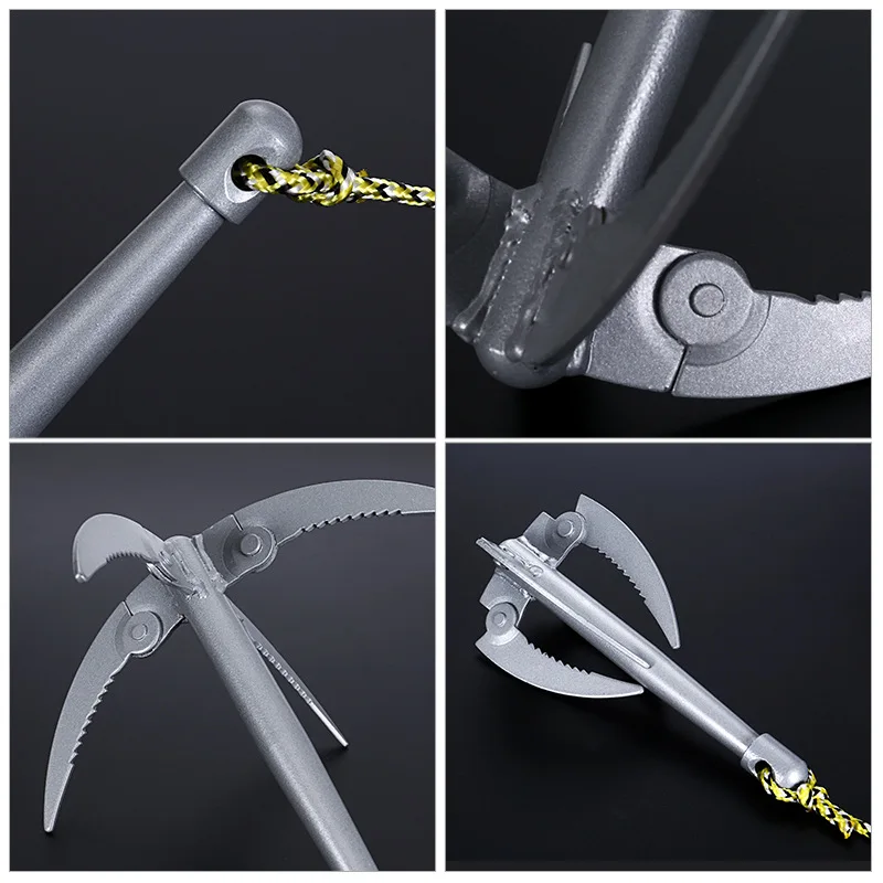 Maquinilla de afeitar plegable de acero inoxidable, cortador de plantas acuáticas para quitar plantas de acero inoxidable, corte de hierba de pesca dentada - imagen 3