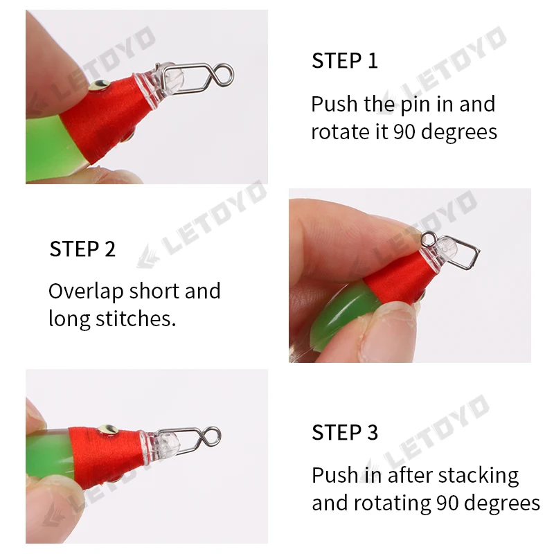 LETOYO 15piezas Plantilla de calamar para pesca Clips de bloqueo rápido, cebo para Webfoot, pulpo, sepia, artículos de pesca - imagen 3