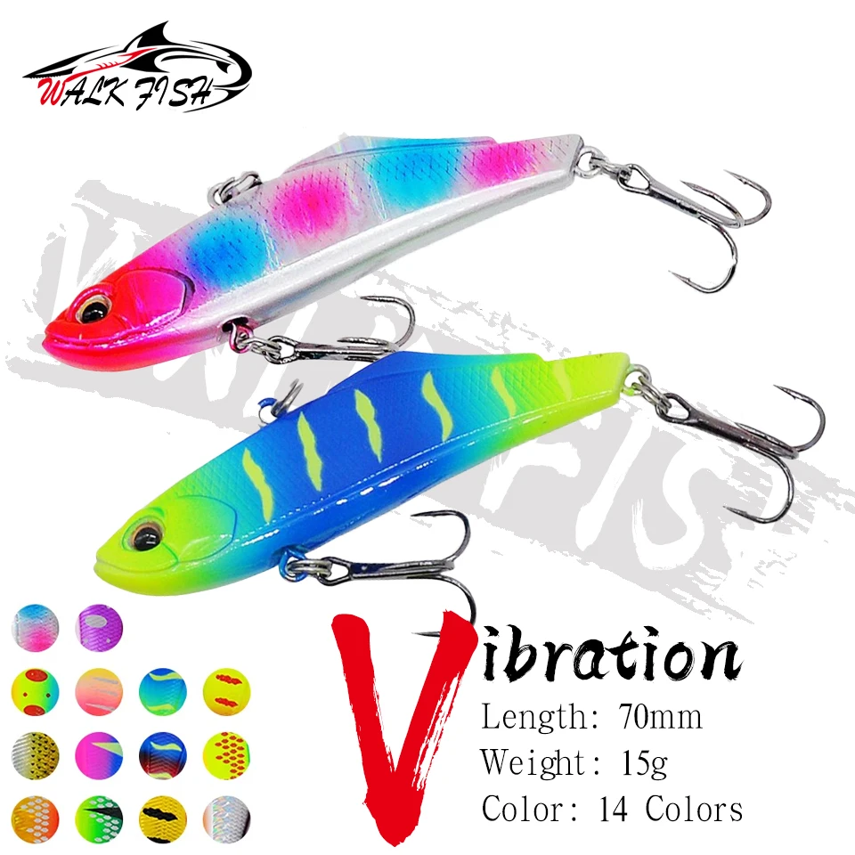 WALK FISH 1 Uds 70mm 15g ojos vibratorios 3D Swimbait pez de plástico señuelo de largo alcance cebo duro cebo Artificial biónico aparejos de pesca