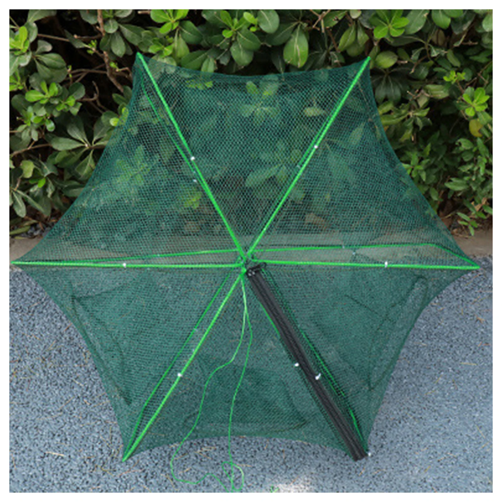 Red de pesca plegable portátil, malla de nailon resistente, automática, equipo de pesca al aire libre, 10 agujeros - imagen 3