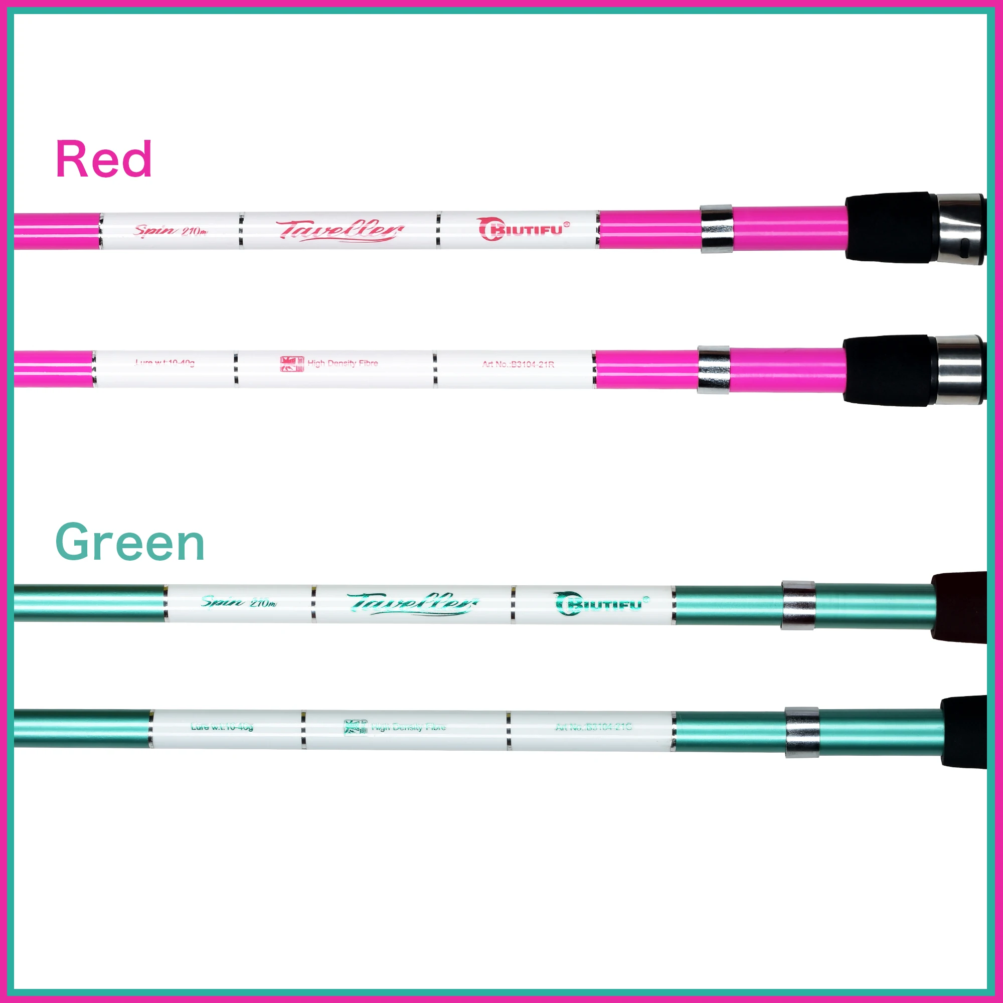 BIUTIFU-caña de pescar telescópica de carbono para niños, caña de pescar giratoria de 2,1 m, fácil de llevar, 10-40g - imagen 5