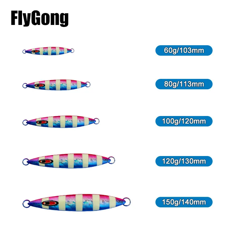 Señuelo de pesca Jigging, 1 piezas, 60g, 80g, 100g, 120g, 150g, Wobblers vibratorios que se hunden, vibradores, cebos de pesca de mar - imagen 3