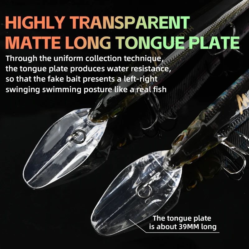 Señuelos de pesca MEREDITH Minnow Wobbler, cebo duro Artificial de 110mm, profundidad de 0-3m, cebos Jerk Bass Pike, hundimiento lento o flotación - imagen 4