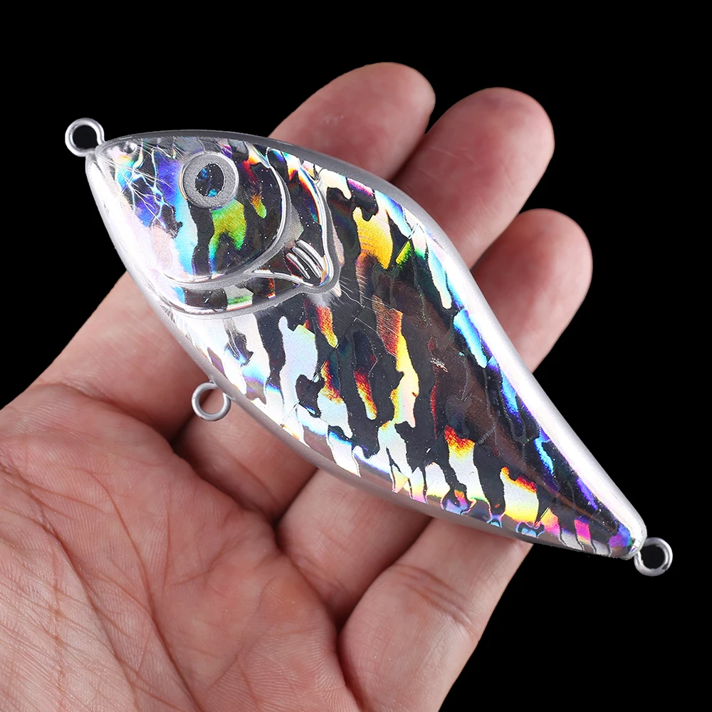 Chan'sHuang-Señuelos de Pesca artificiales, 5 piezas, sin pintar, en blanco/holográfico, 10cm, 43g, sonajero de hundimiento lento, planeador, Jerkbait - imagen 4
