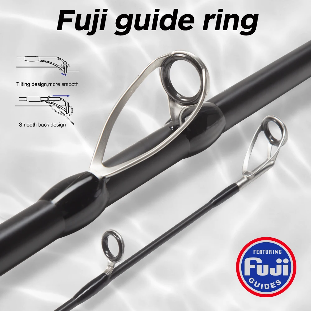 Hunthouse-caña de pescar giratoria de fibra de carbono para agua salada, aparejos de pesca de lubina, lubina, Almighty Fujl, señuelo de 2 secciones, Wt20-80g, 2,65 m /3m - imagen 5