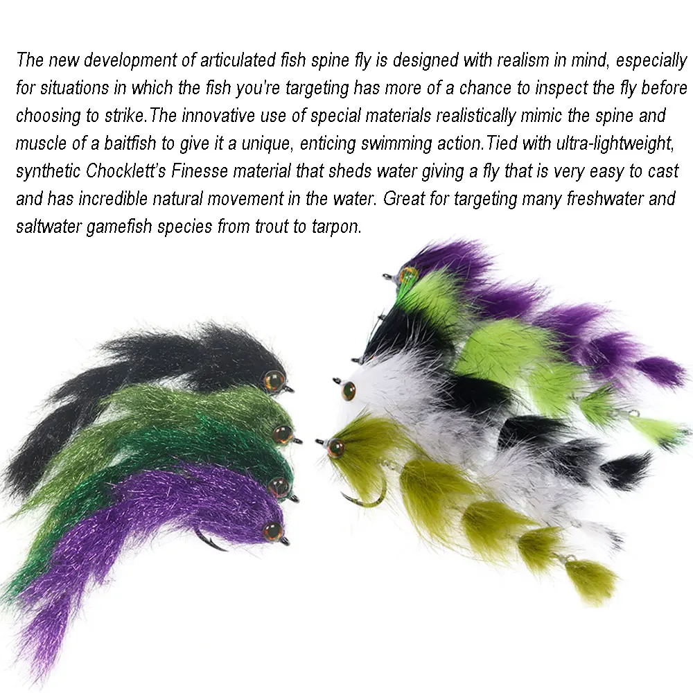 ICERIO-cebos articulados de columna vertebral de pescado, 1 pieza, 1/0, 4,13 pulgadas, cambiador de juego fino, para trucha, tarpón, pesca en agua salada - imagen 4