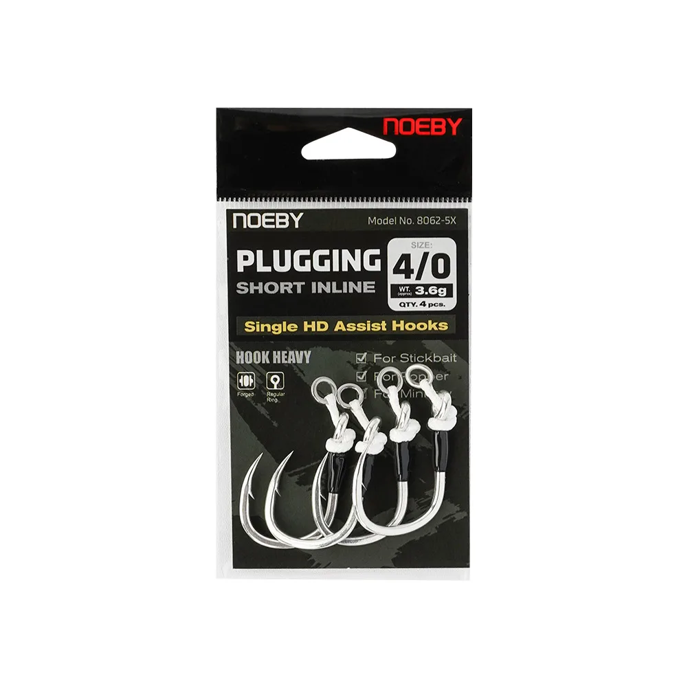 Noeby-señuelo corto súper pesado, ayuda 5X fuerte de acero rico en carbono para agua salada, objetivo de pez azul GT, atún, gancho individual - imagen 5