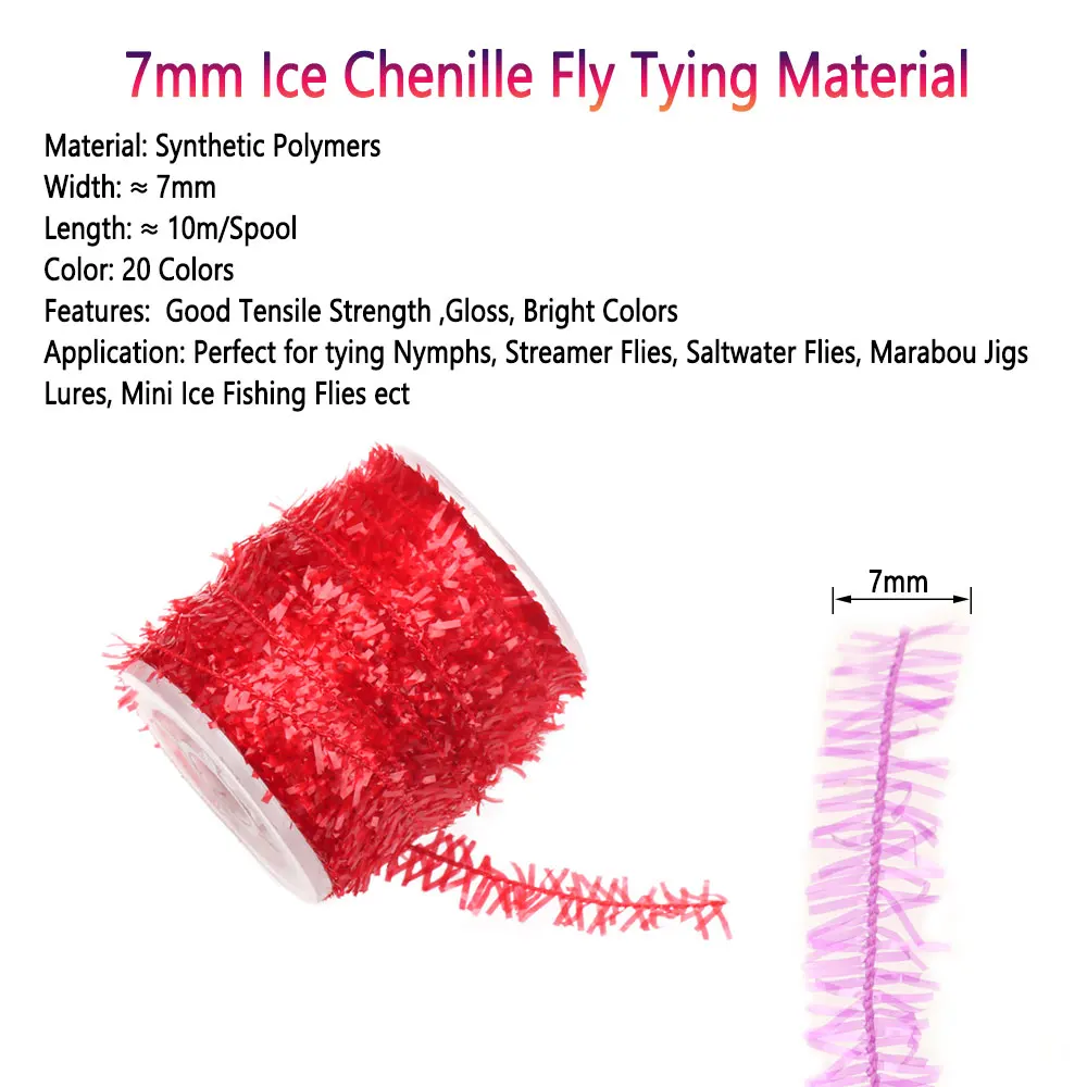 Bimoo, 2 uds., Material de chenilla de hielo para atar moscas, serpentina de ninfas, plantilla de marabú, moscas, pesca en el mar, lubina, señuelos - imagen 3