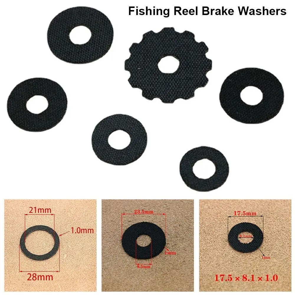 Arandelas de freno de carrete de pesca de fibra de carbono, arandelas de arrastre negras de 0,5mm, herramientas de pesca, accesorios para carretes de tambor Baitcasting, 1 Uds. - imagen 5