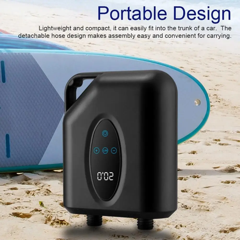 Bomba de tabla de Paddle de desinflado con apagado automático con 6 boquillas, bomba SUP eléctrica de 20PSI, tablas de pie inflables, compresor de aire para barcos - imagen 3