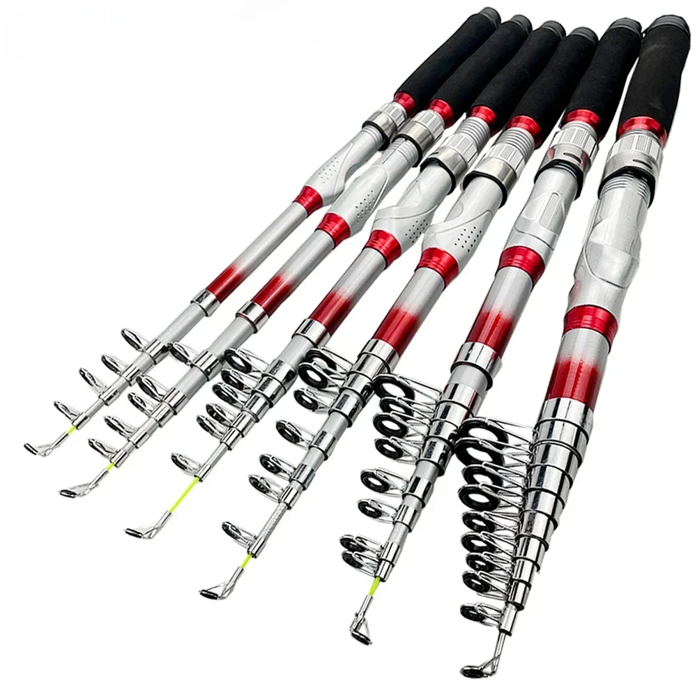 Caña de pescar corta FRP dura tonalidad 1,8 M-3,6 M fácil de llevar caña telescópica estanques y lagos caña de pescar caña de pescar - imagen 4