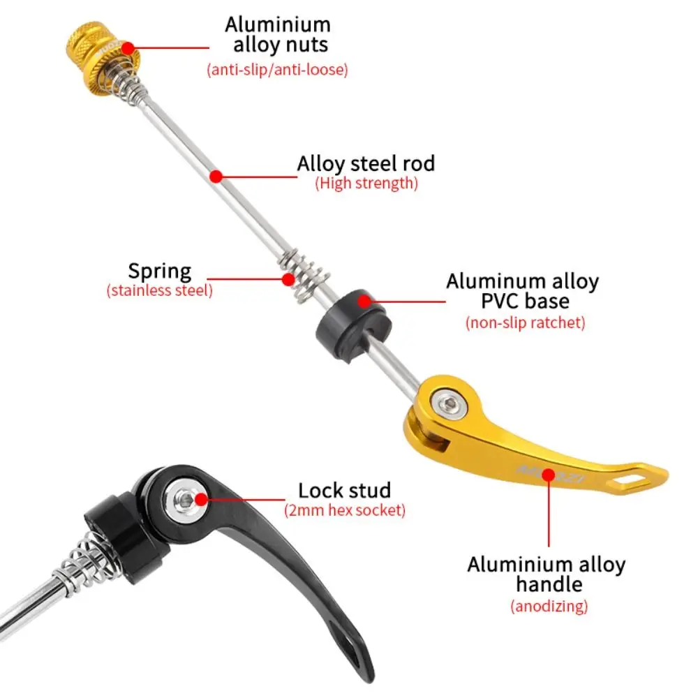 1 par de ruedas delanteras de 100mm, palanca de liberación rápida para bicicleta, resistente al desgaste, palanca de cubo de bicicleta de alta resistencia, rueda trasera de aleación de 130/135mm - imagen 2