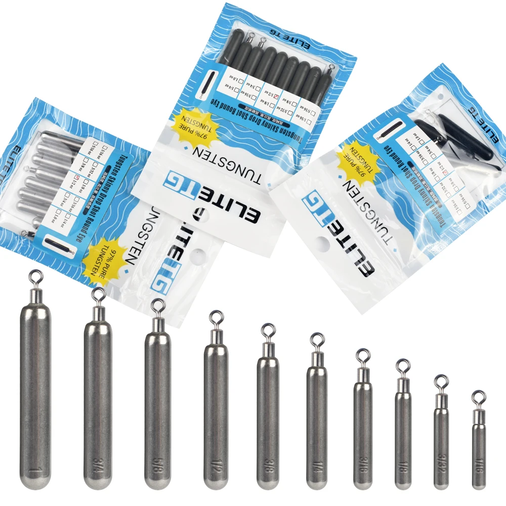 Elite TG 10 Uds cilindro de pesca pesas de tiro de caída, 1/16-1OZ Jika/Free Rig Bass Bluegill Crappie señuelo de pesca tackel Accesorios - imagen 3