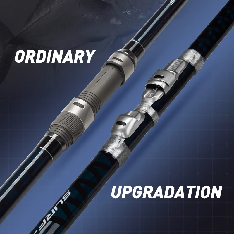 Hunthouse-caña de pescar giratoria para Surfcasting, asiento de carrete guía Fuji de fibra de carbono, 100 m, 250 m, 3 secciones de playa, 4,25-4,05g - imagen 5