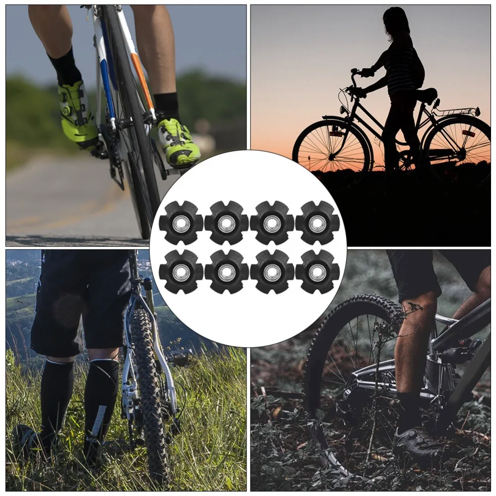 Tuerca estrella negra de acero de aleación para bicicleta - imagen 5