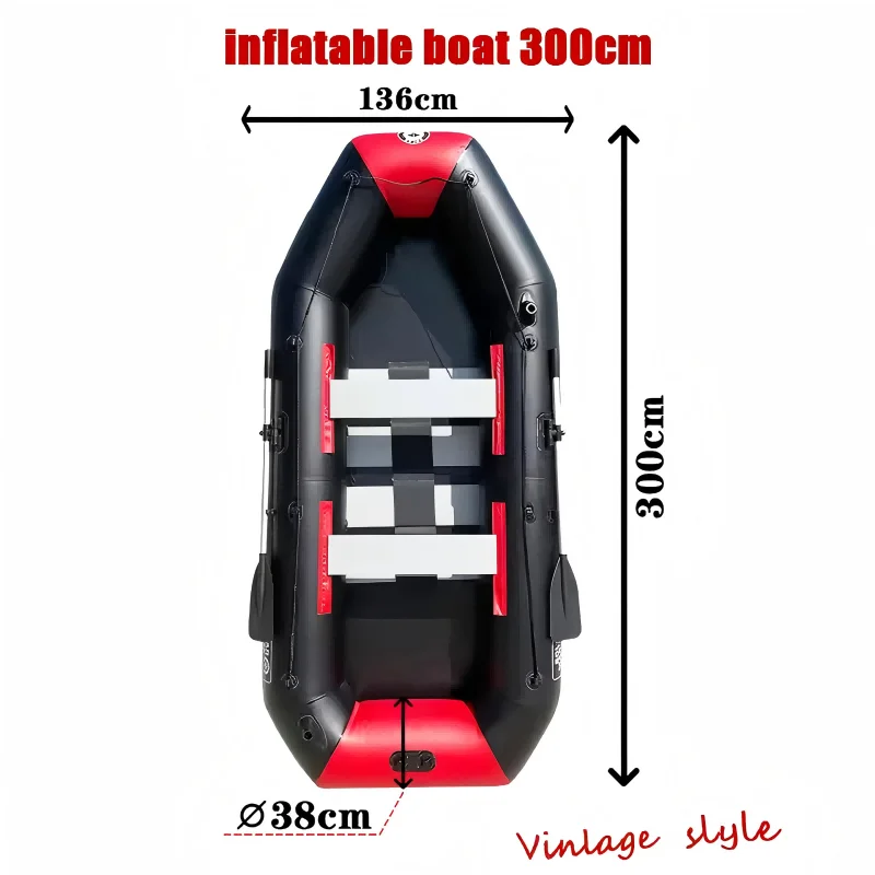 Barco de pesca inflable de seguridad con suelo de madera de 9,8 pies y 3M, barcos de carreras y Kayak, surf, kayak para el mar, deportes acuáticos al aire libre - imagen 5