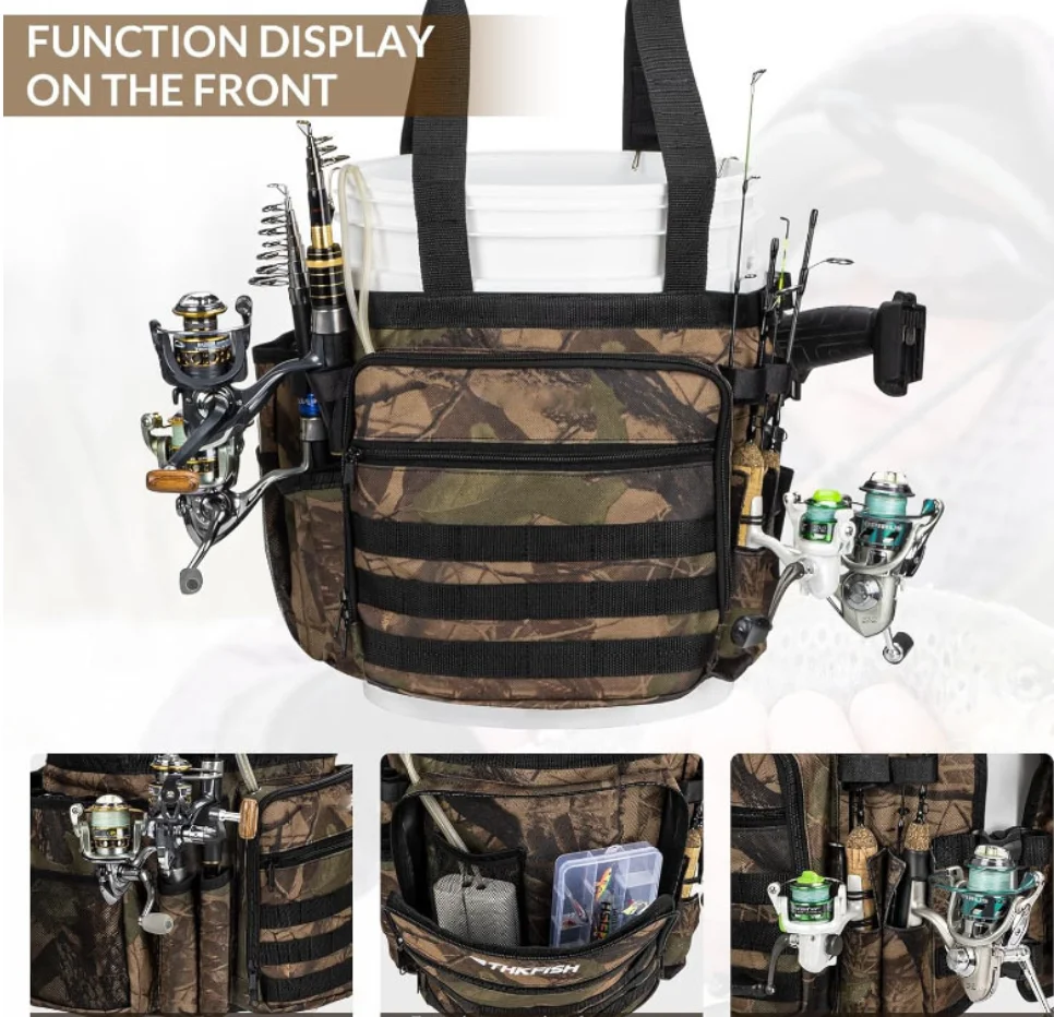 NUEVO BOLSA multifuncional con soporte para caña, bolsa de almacenamiento de carrete de aparejos de pesca, bolsa impermeable de 3 colores, bolsa de pesca resistente al desgaste - imagen 3