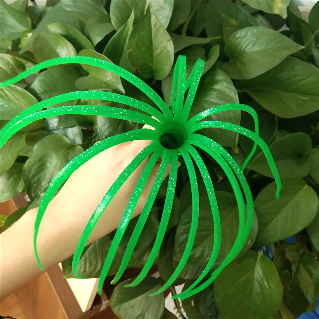 Swolfy 3pcs 30CM Fishing Jig Octopus Lure Luminous eyes Squid Skirts Soft Octopus Lures Trolling Saltwater Bait for tuna fishing - imagen 4