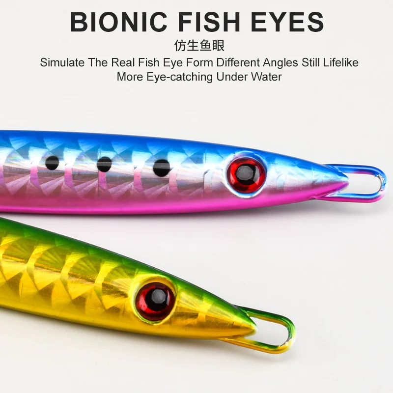 OBSESSION J142 100g 120g 160g pesca Metal Jigging señuelo Artificial luminoso Jigbait hundimiento pesca en agua salada plantillas de Metal señuelo - imagen 5