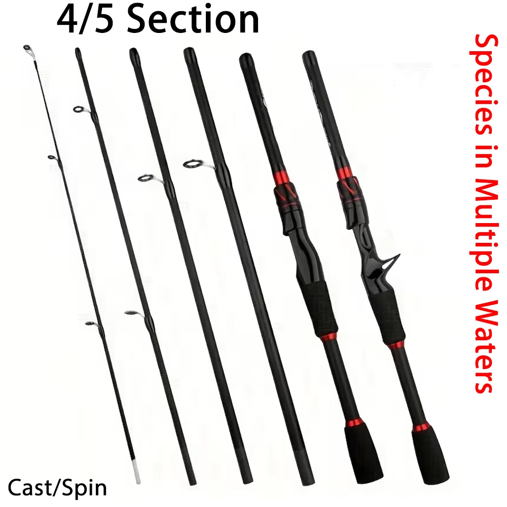 Cañas de pescar con señuelo Micro de 1,8/2,1 m, caña de viaje giratoria de carbono para Baitcasting con mango de EVA, señuelo WT 3,5-15g, pesca de lubina - imagen 3