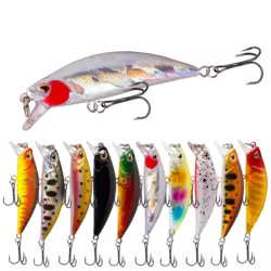 1 Uds. Señuelo de pesca de pececillo que se hunde Wobblers 5cm 5g Isca cebo duro de plástico artificial alta calidad Crankbait Bass buceo 0,6-1,5 m