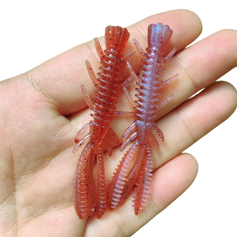 MUKUN-señuelo suave de pesca flotante, 6 uds., 1,6g/60mm, Jig Wobblers Swimbait, cebos de silicona, camarones, lubina, perca, cebo Artificial - imagen 4