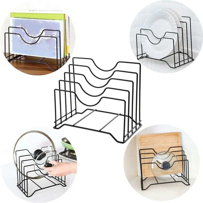 Estante para tapas de ollas, cubierta para tapa de cacerola de almacenamiento, soporte para despensa, organizador, herramienta de cocina multifuncional, 1 ud. - imagen 2