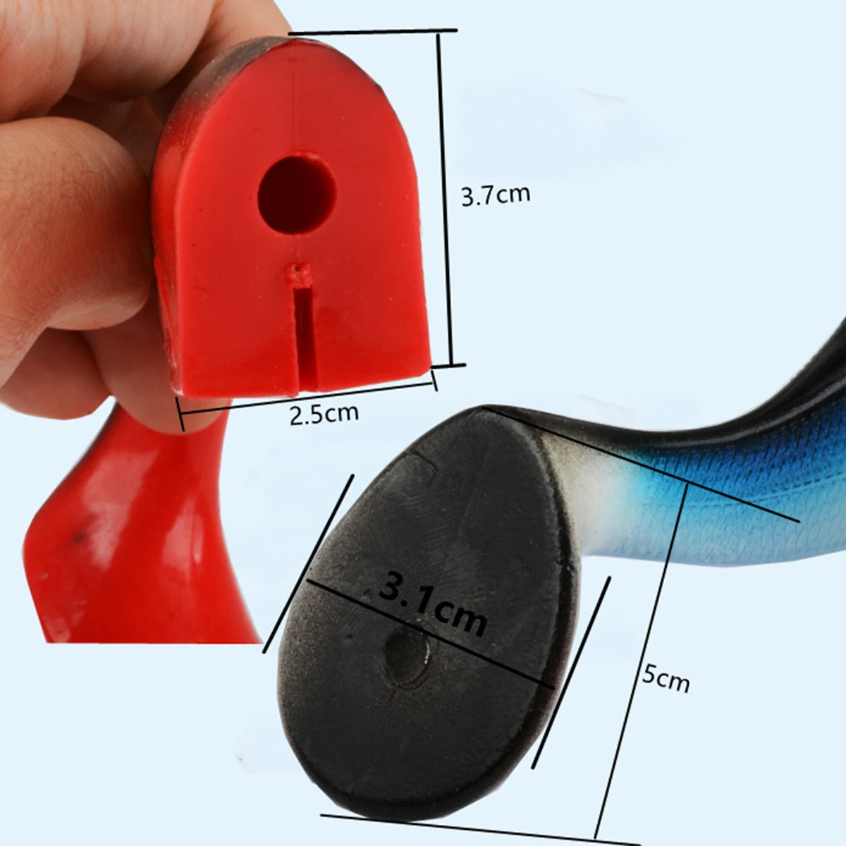 Señuelo de pesca suave Jighead cola negra Minnow cebo de silicona Artificial 17,5 cm 72,7g agua salada lubina Swimbait Shad pesca - imagen 4