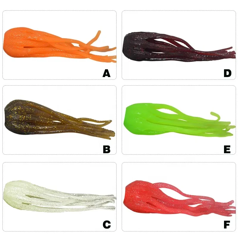 TAKEDO-señuelo de calamar para pesca en aguas profundas, cebo blando de 13,5 cm y 25g, para faldas de pulpo, UV, TPR - imagen 4