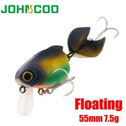 Señuelo de pesca flotante, 55mm, 7,5g, cebo de manivela para lubina de agua dulce, superficie de manivela de pez dorado, cebos duros artificiales, perca Wobblers