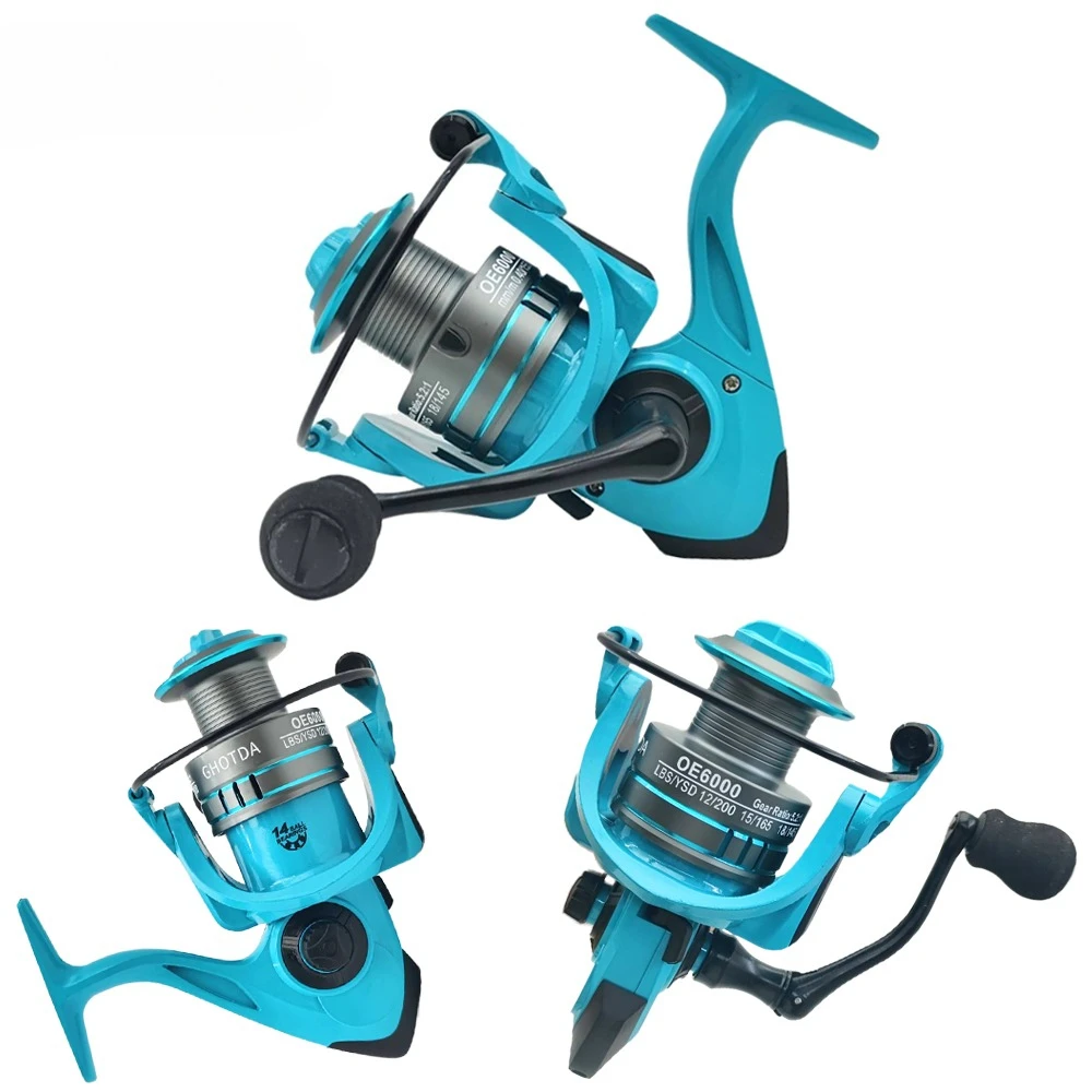 Carrete de pesca giratorio GHOTDA 7000 6000 5000 4000 3000 2000 carrete de Metal 5,2: 1 relación de engranaje arrastre máximo 8kg para agua salada/Surfcasting - imagen 4