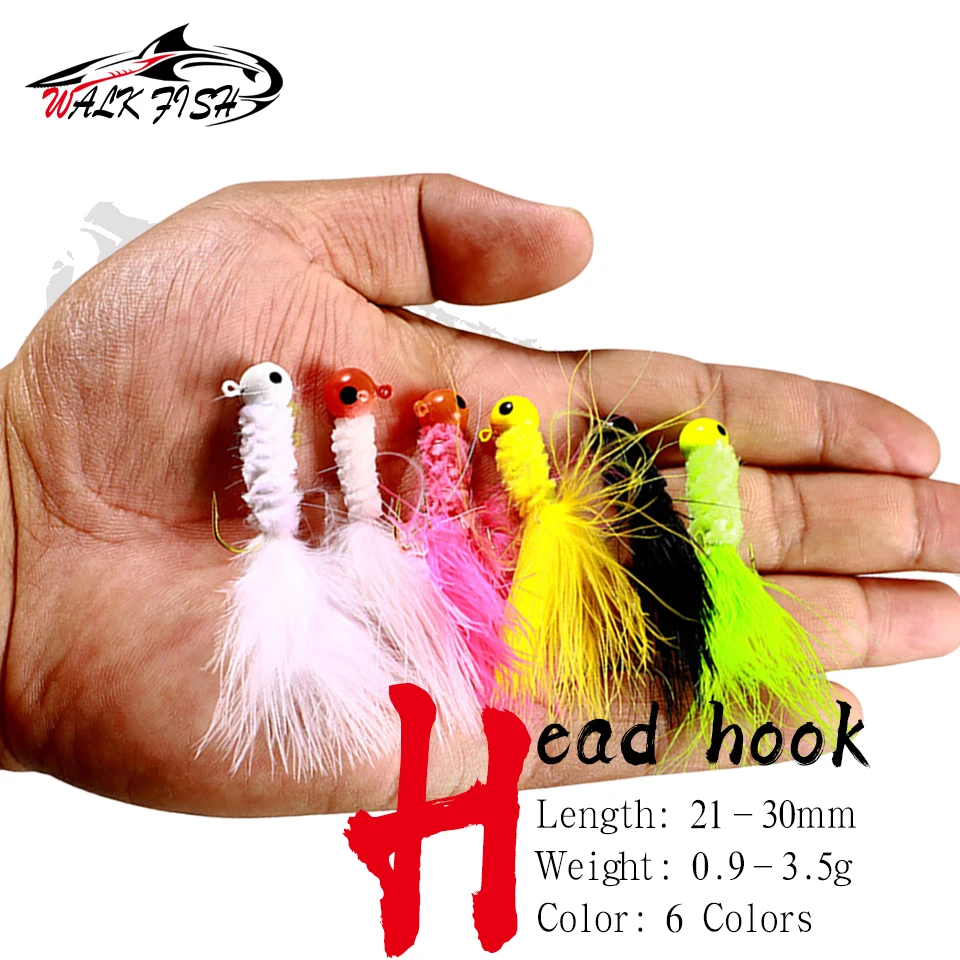 Kit señuelos jig WALK FISH para crappie y walleye – metálico plumas