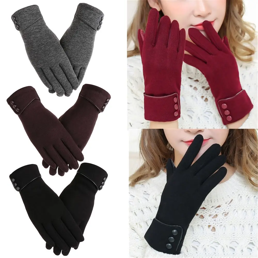 Guantes de esquí cálidos a prueba de viento para mujer, manoplas para conducir, guantes para pantalla táctil, además de terciopelo - imagen 3