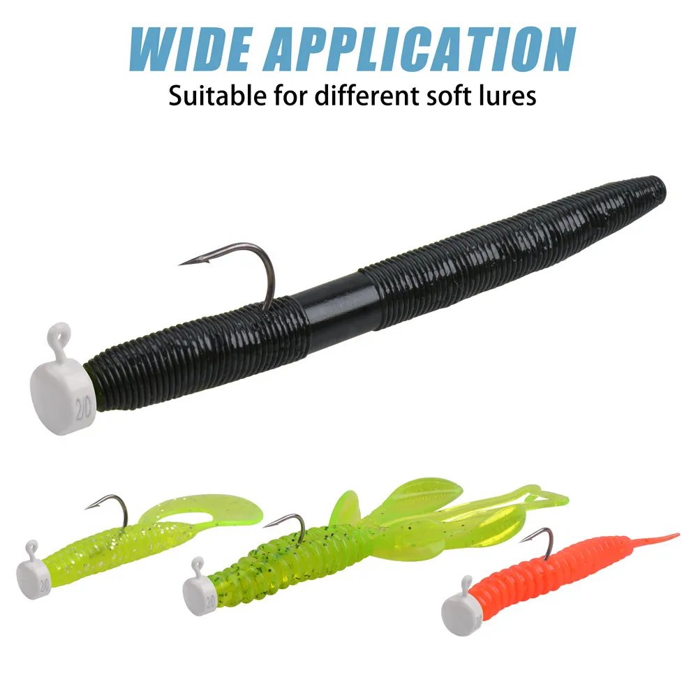 10 Uds Ned Rig Jig head anzuelos de pesca Multicolor cabezas de plantilla de setas agua salada para Walley Bass herramientas de pesca 2,8g 3,5g 4,6g - imagen 5