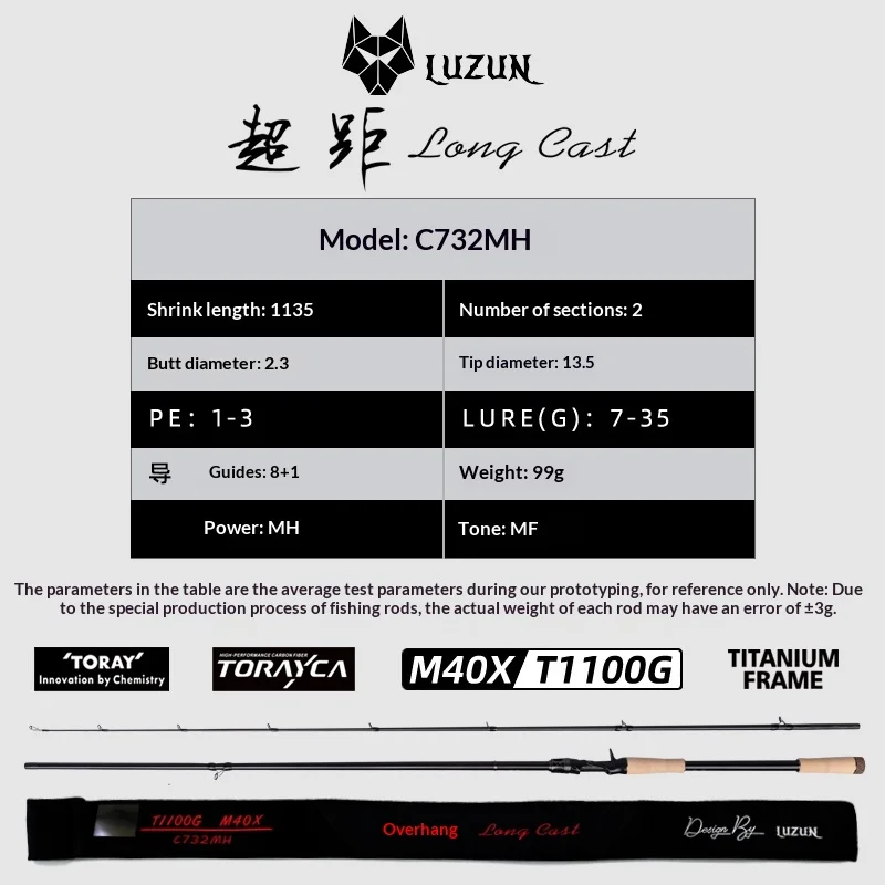 Caña de casting Luzun Toray – Largo alcance para señuelo - imagen 5