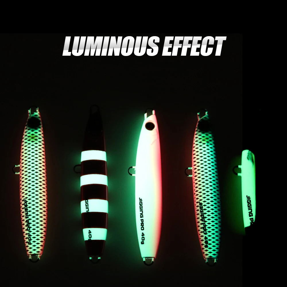 Jig Surf metálico luminoso JIGGING PRO – pesca plano en costa - imagen 4