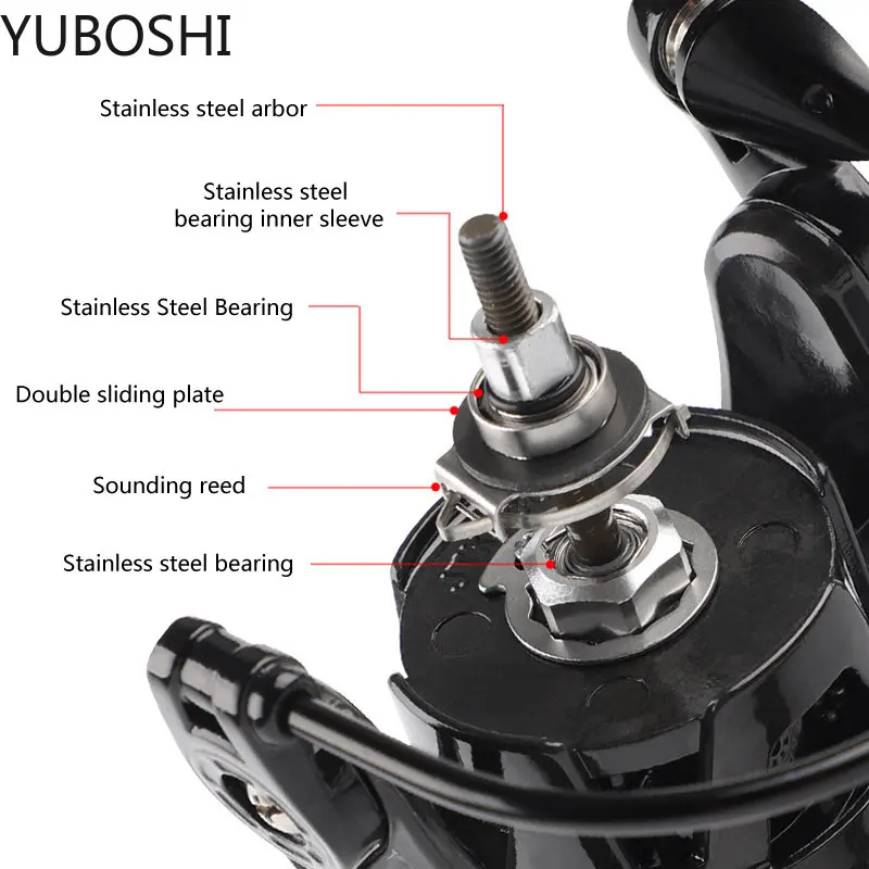 Carrete de pesca giratorio de carbono para agua dulce, rueda anticorrosiva de alta calidad 9 + 1BB, relación de engranaje 5,2: 1 - imagen 5