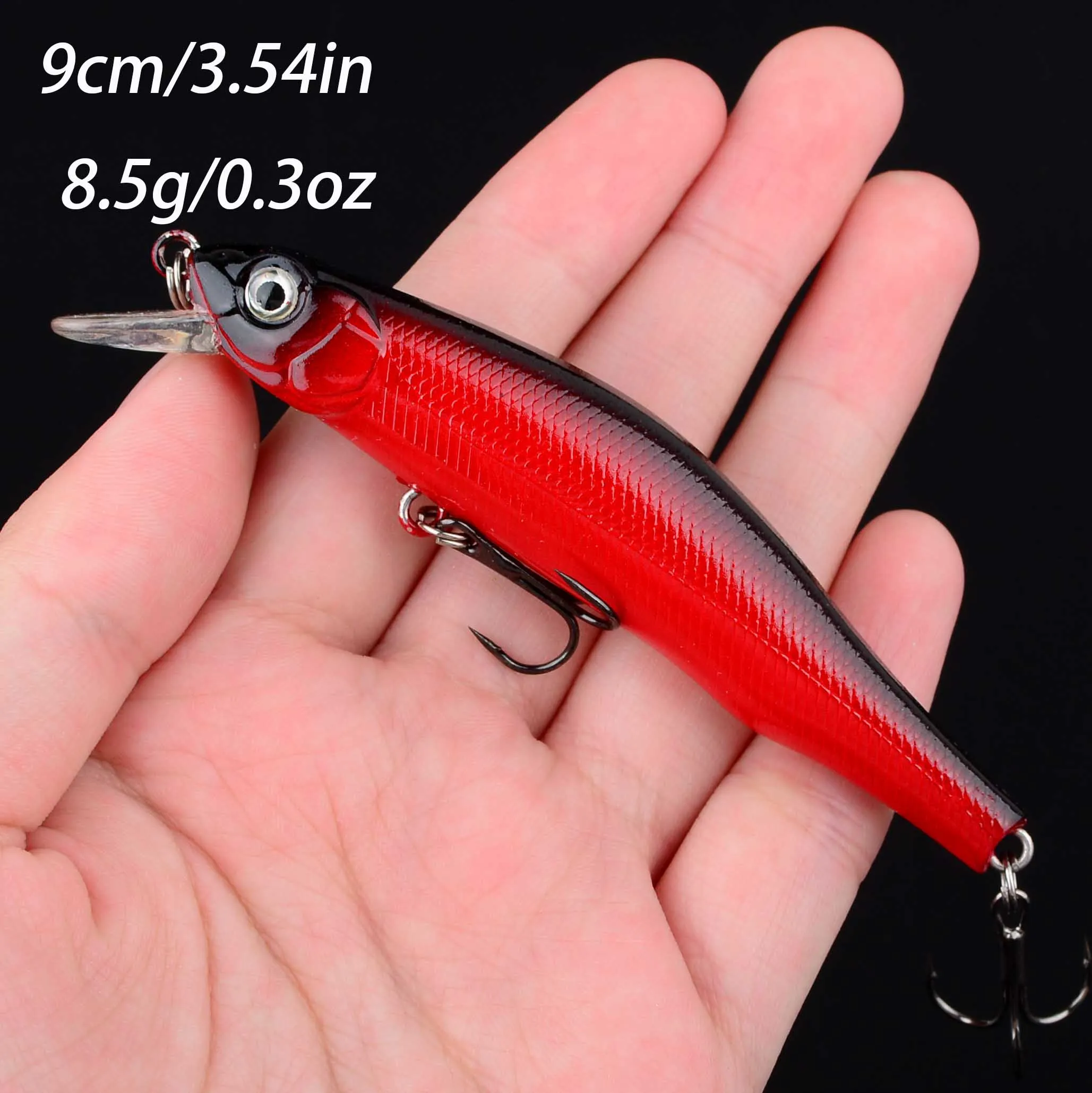 Señuelo Minnow flotante con anzuelo triple – Cebo duro para lubina - imagen 4