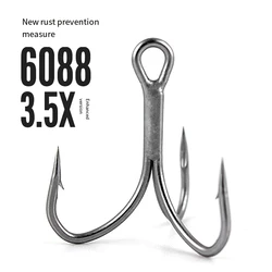 Anzuelos triples de pesca, 10 Uds., anzuelos de pesca de agua salada, Crankbaits Spinners, anzuelo de pesca de repuesto, señuelos duros, trucha, atún, salmón