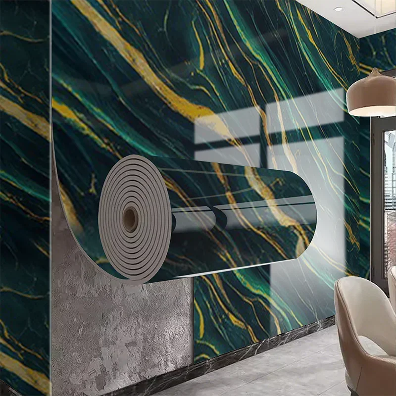 Adhesivo de pared de mármol impermeable y lavable, paneles autoadhesivos, papel tapiz de estilo europeo en la pared para decoración del hogar - imagen 5