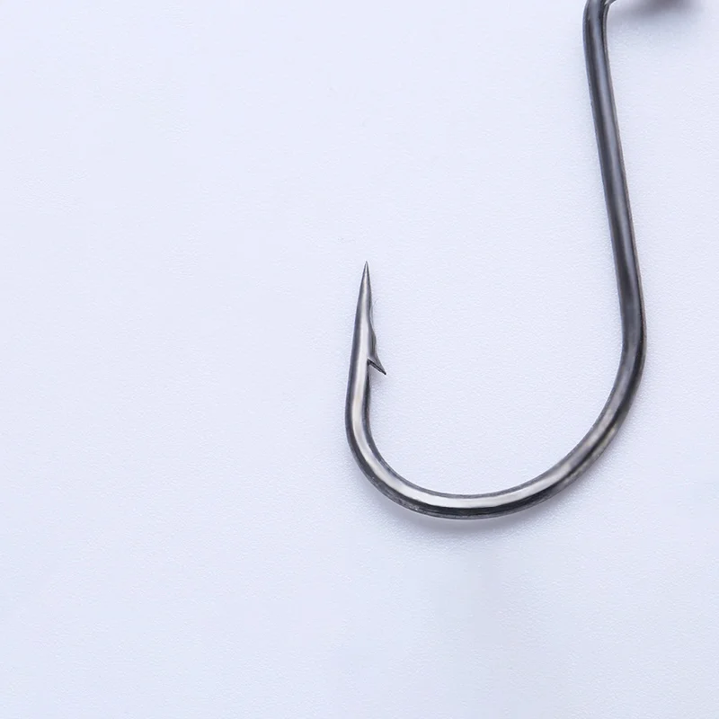 Gancho grande de 100 piezas para pesca en el mar, Círculo de Ojos de agua salada, ángulo recto, Trichiurus hautela, cola de pelo, accesorios de pesca - imagen 4