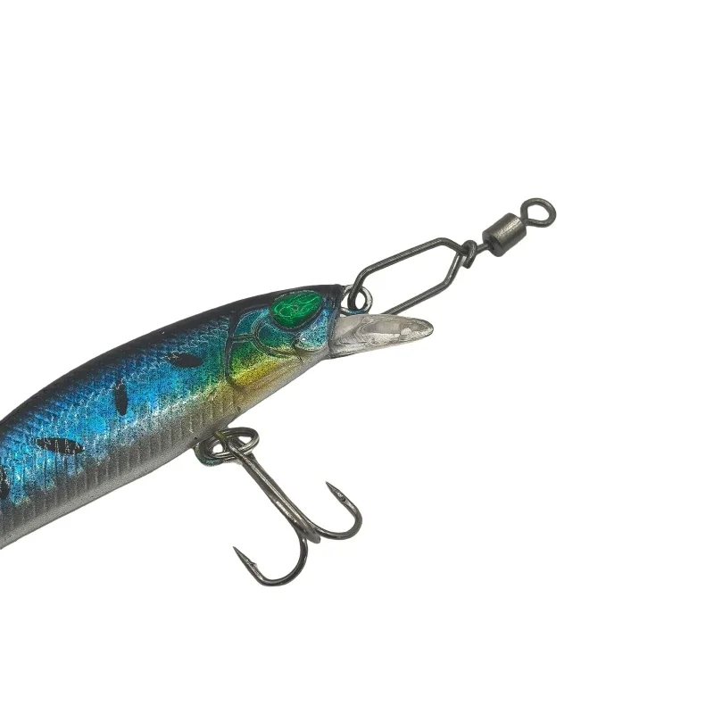 50/200 piezas de conector de clavija cuadrada giratoria de acero inoxidable, anillo de 8 figuras, accesorios de pesca - imagen 4