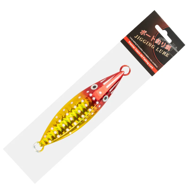Señuelo de plantilla de Metal con diseño de doble cara J105, señuelo de Jigging lento, Jigbait brillante de agua salada, pesca que se hunde, 60g, 80g, 100g, 150g - imagen 5