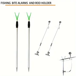 Portacañas aluminio con alarmas de pesca – Escalonado ahorra espacio