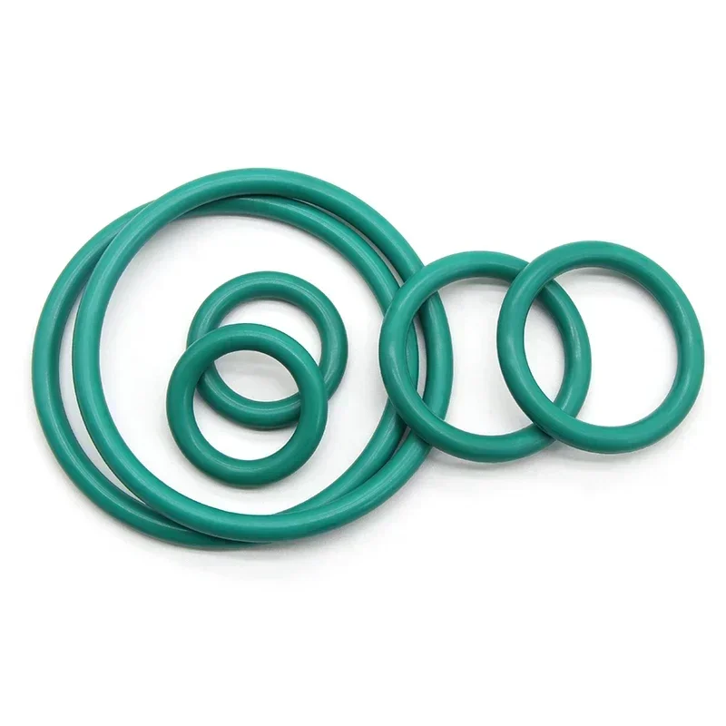 Junta tórica FKM verde CS 5mm OD 16mm ~ 100mm arandela de sellado aislada de caucho de flúor resistente al calor resistente al aceite ácido alcaloide - imagen 5