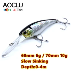 AOCLU-bait Minnow Jerkbait de hundimiento lento para sábalo profundo