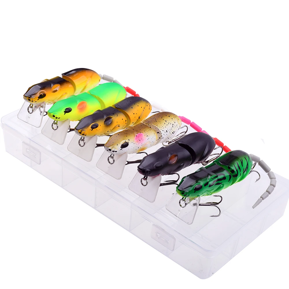 6 unids/caja señuelo de ratón de plástico Artificial señuelo de pesca de ratón Swimbait rata Pike Bass Minnow flotantes - imagen 4