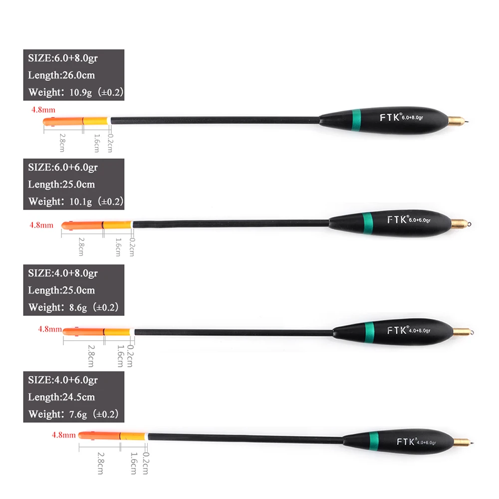 FTK 5 estilos Barguzinsky Fir Bobber flotador de pesca tamaño mixto 20 cm-26.5 cm cobre océano roca boya para aparejos de pesca de carpa - imagen 5