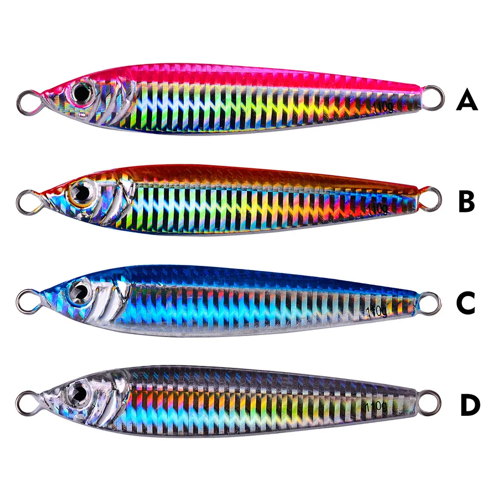 Señuelo de pesca de plantilla de Metal, peso de 60G-100G, cebo duro para arrastre, aparejos de pesca de lubina, trucha, Jigging, señuelos de agua salada, 1 unidad - imagen 4